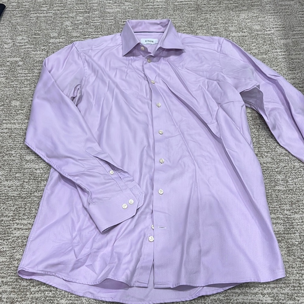 Men’s eton shirt button up purple medium m